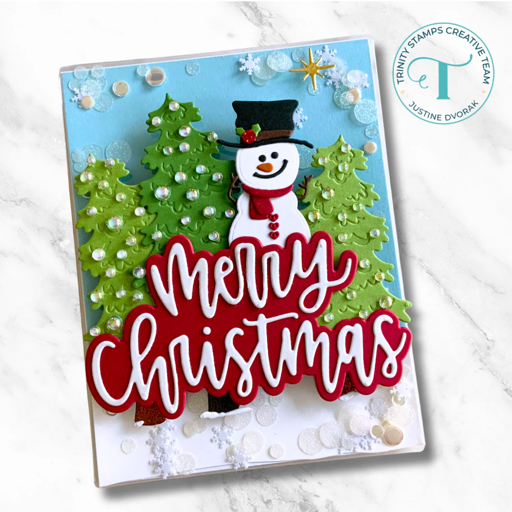 Trinity Stamps Large Christmas Sentiment Die Set tmd-368 snow frosty