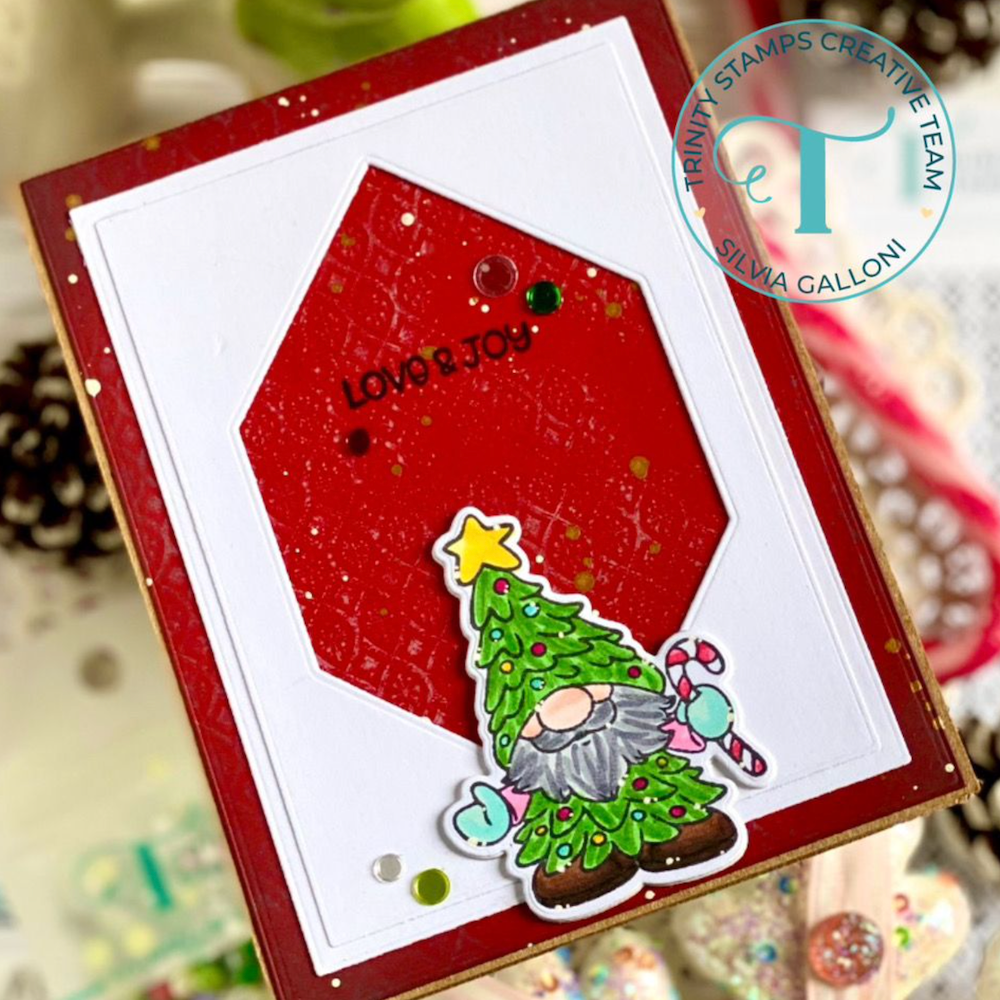 Trinity Stamps Little Tree Gnome Clear Stamp and Die Set tps-359 love