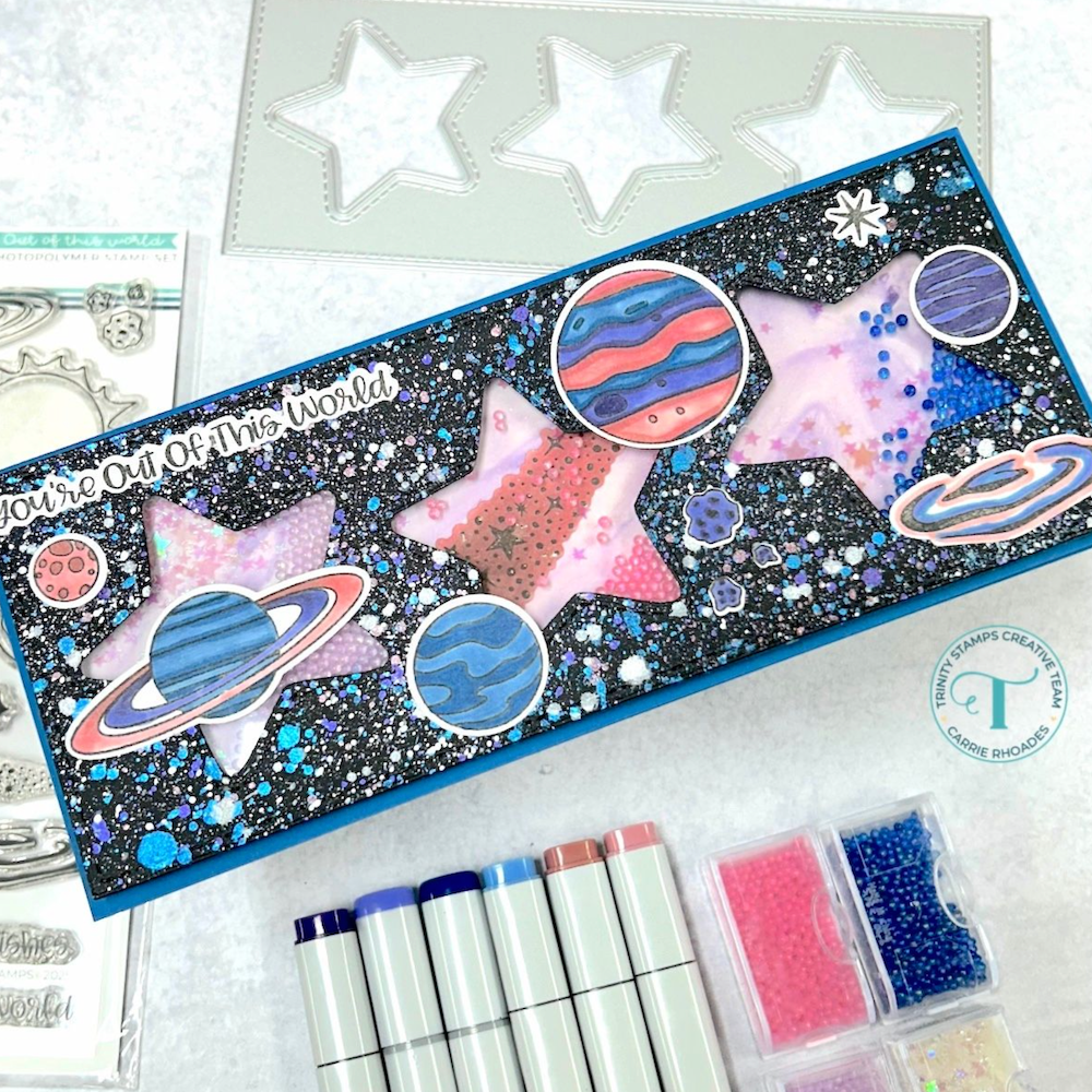 Trinity Stamps Out Of This World Clear Stamp Set tps-369 planet