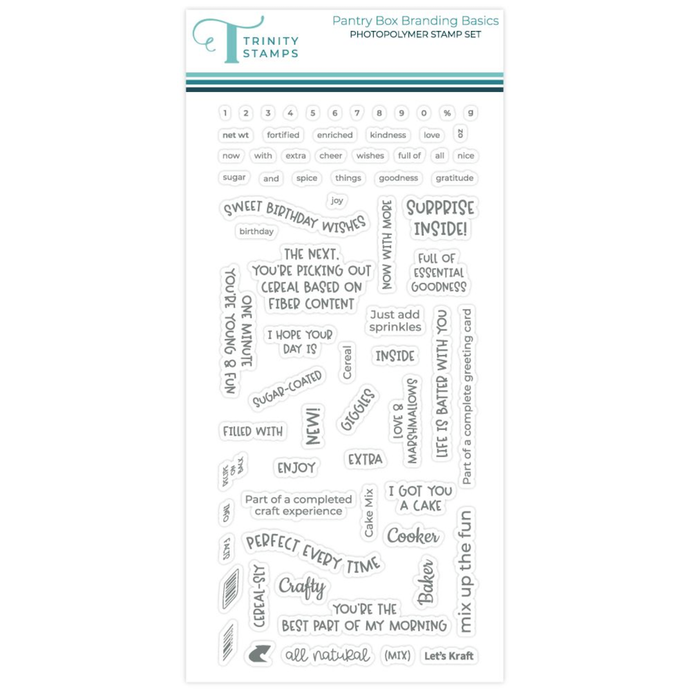 Trinity Stamps Pantry Box Branding Basics Clear Stamp Set 260628-tps