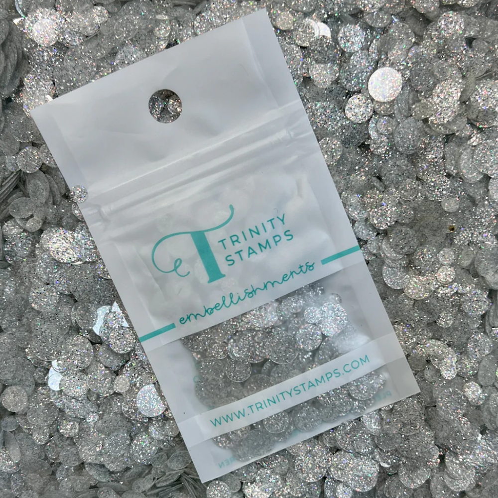 Trinity Stamps Silver Sparkle Spots Embellishment Mix emb-0234