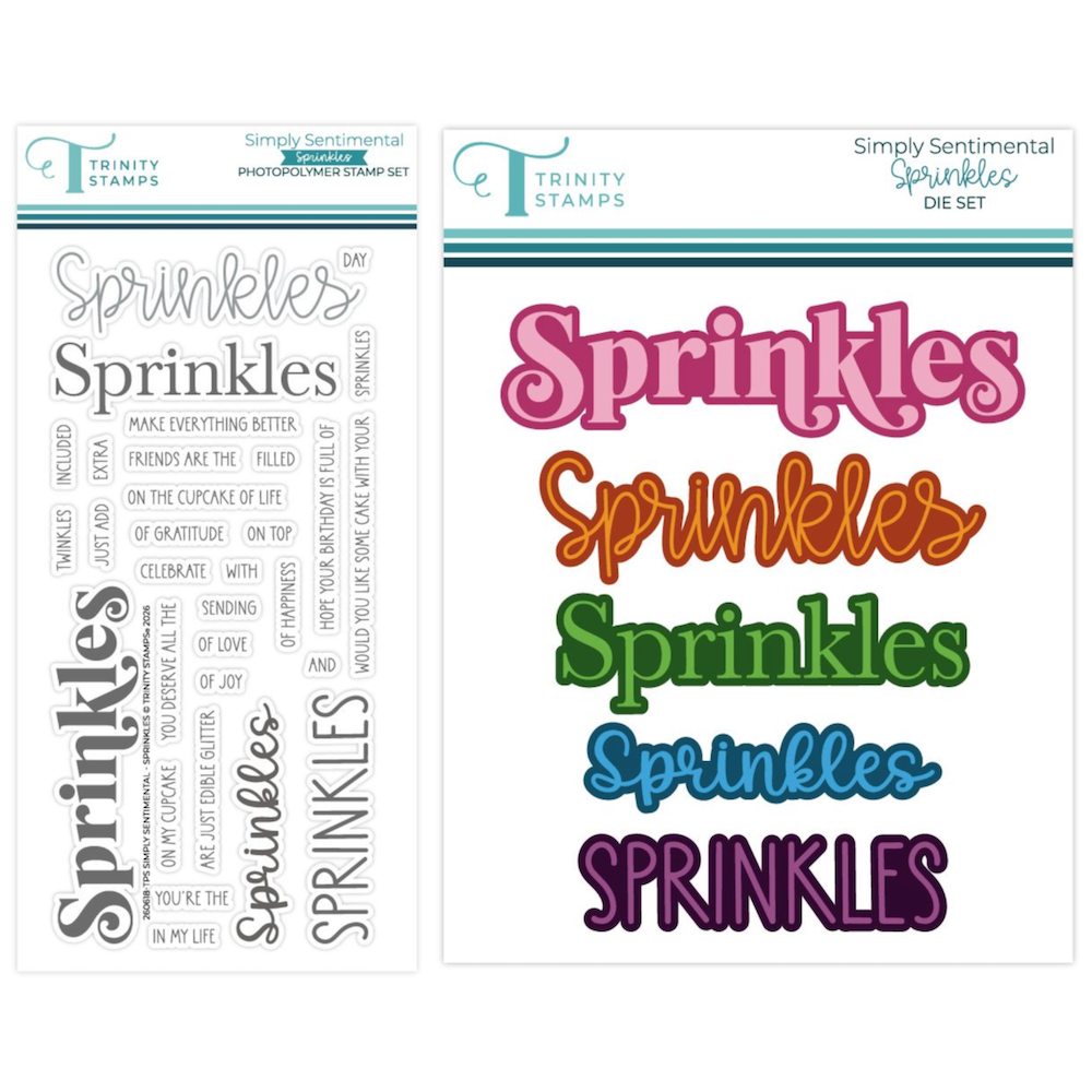 Trinity Stamps Simply Sentimental Sprinkles Stamps and Dies Bundle