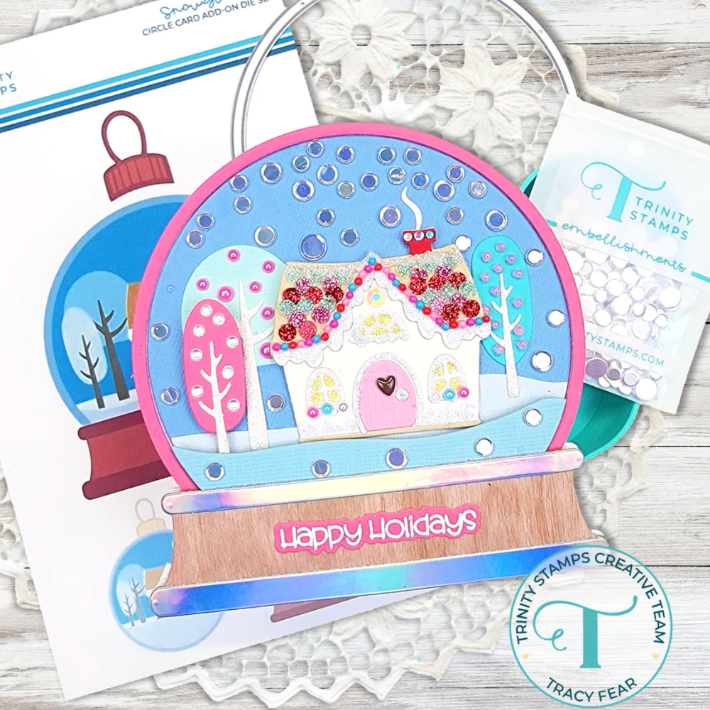 Trinity Stamps Snowglobe Circle Card Add-On Die Set tmd-369 house