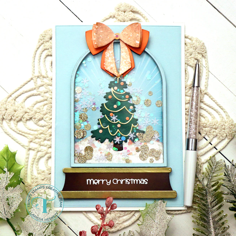 Trinity Stamps Snowglobe Circle Card Add-On Die Set tmd-369 ribbon