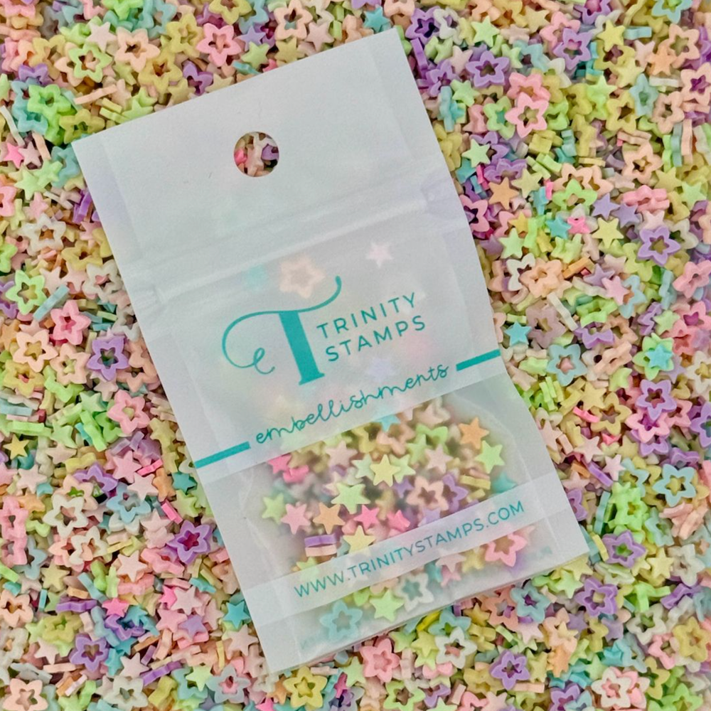Trinity Stamps Starburst Clay Embellishment Mix emb-0324