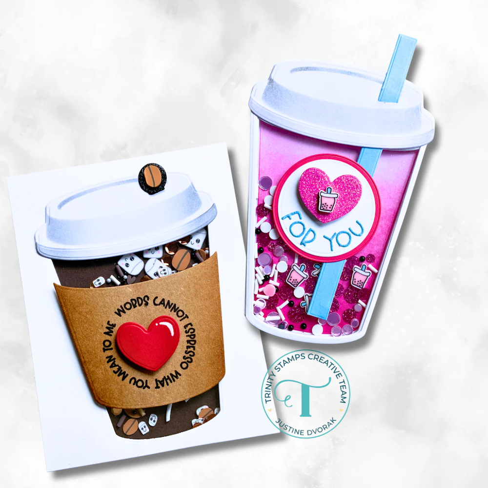 Trinity Stamps Take-Out Coffee Cup Die Set tmd-352 heart