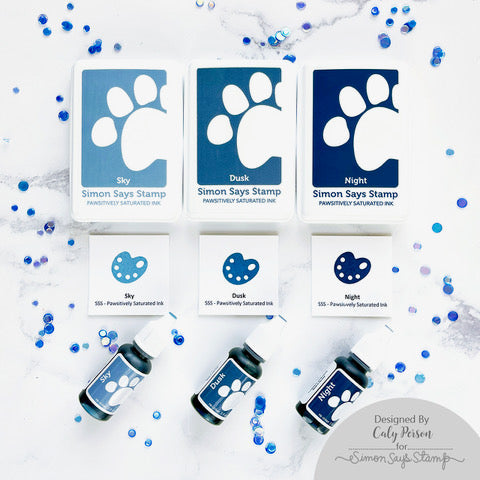 Simon Says Stamp Pawsitively Saturated Ink Trio 25 And Re-Inkers ink25re Celebrate
