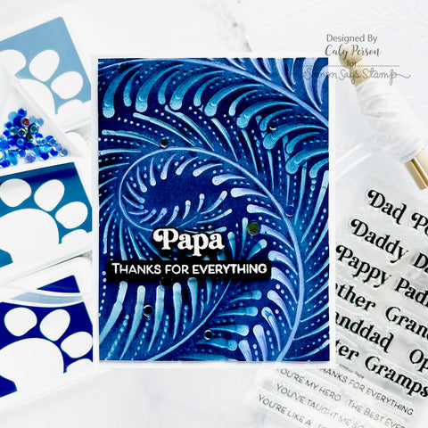 Simon Says Stamp Pawsitively Saturated Ink and Re-inker Set Sky ink46set Celebrate Father's Day Card