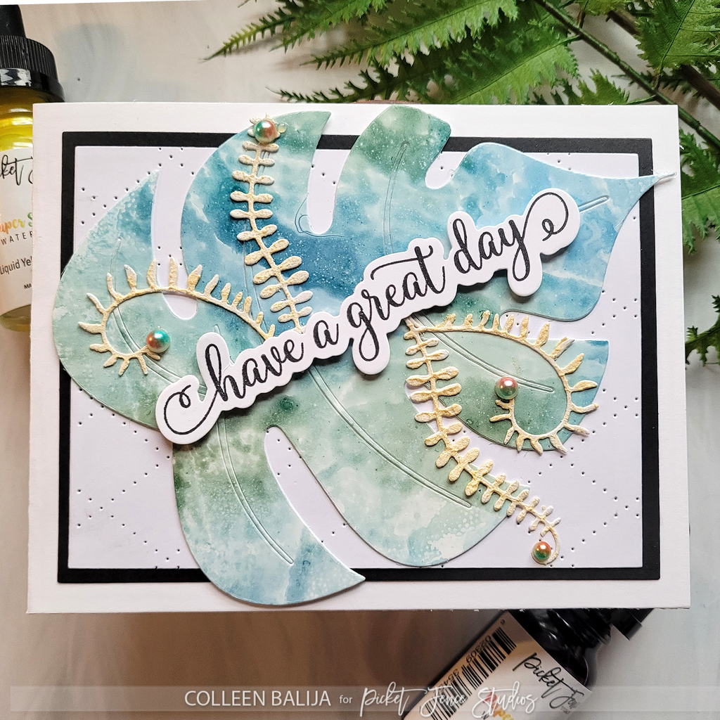 Picket Fence Studios Swanky Sentiments: Salutations Clear Stamps s-225 great day