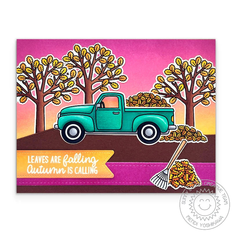 Sunny Studio Truckloads of Love Clear Stamps sscl-356 autumn is calling