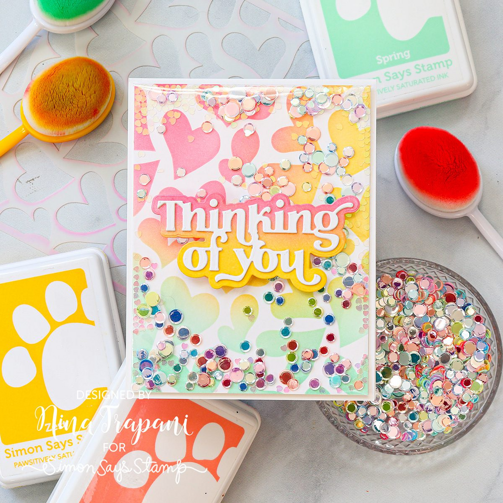 Simon Says Stamp Stencil Falling in Love 1068st Thinking of You Card | color-code:ALT07