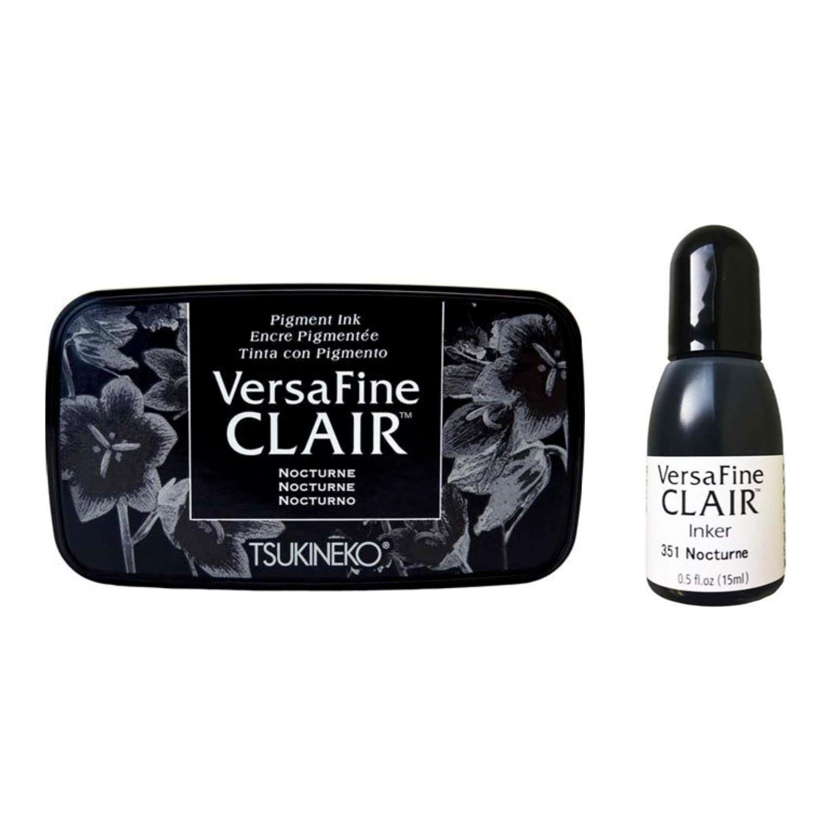 Tsukineko VersaFine Clair Nocturne Ink Pad and Reinker Bundle