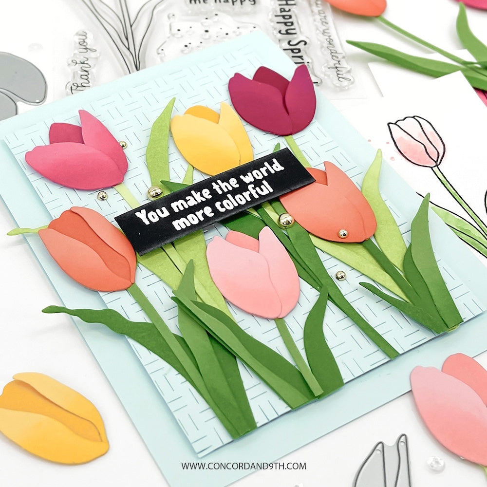 Concord & 9th Tulip Festival Clear Stamp Set 12067 colorful