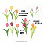 Concord & 9th Tulip Festival Clear Stamp Set 12067 backer