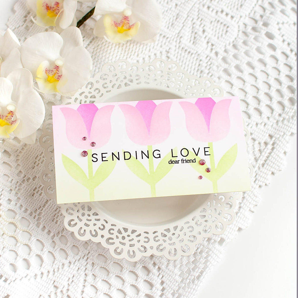 Simon Says Stamp Stencils Tulip Stem 1021stc Splendor Friend Card | color-code:ALT01