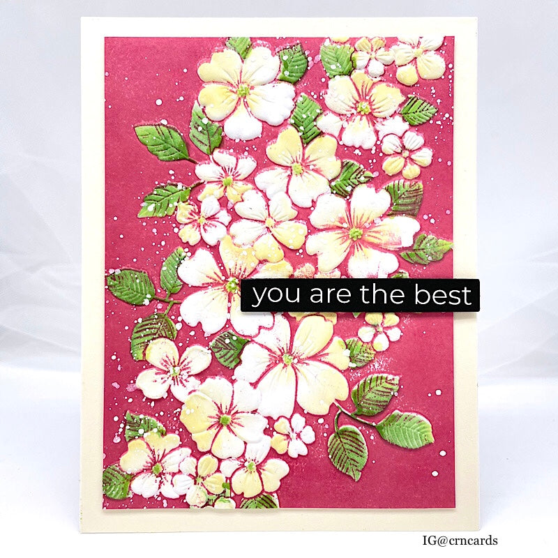 Simon Says Stamp Embossing Folder Cutting Dies and Stencils Tumbling Flowers set907tf To Love Thanks Card