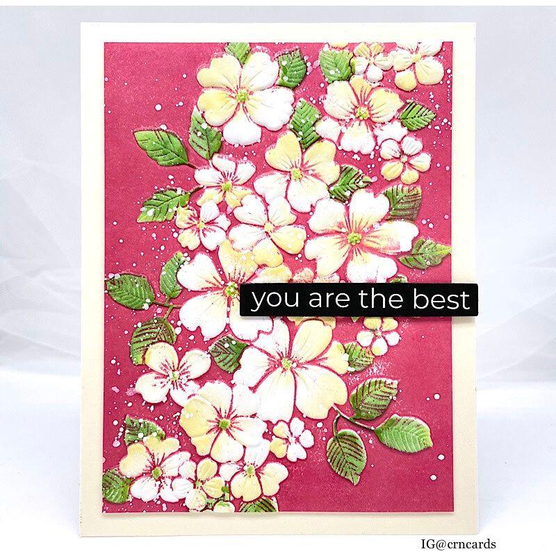 Simon Says Stamp Set of 5 Stencils Tumbling Flowers 1061stc To Love Thanks Card