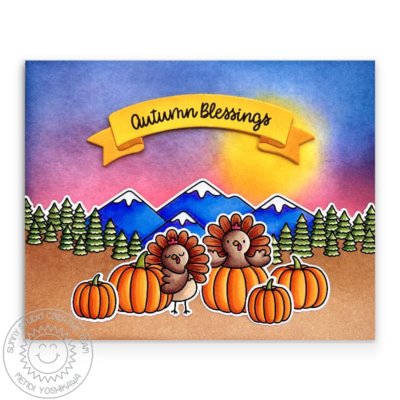 Sunny Studio Turkey Day Clear Stamps sscl-355 turkey day
