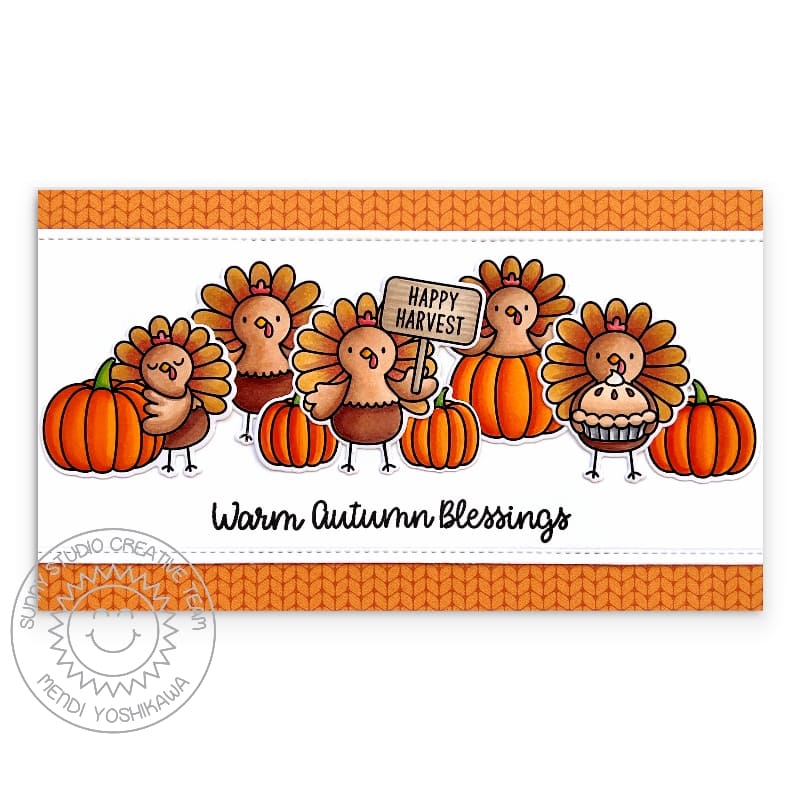 Sunny Studio Turkey Day Clear Stamps sscl-355 autumn blessings