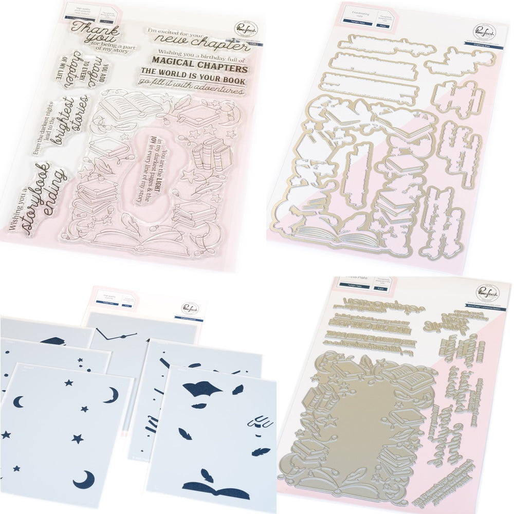 Pinkfresh Studio Twilight Tales Stamps Dies Stencils And Press Plates Bundle