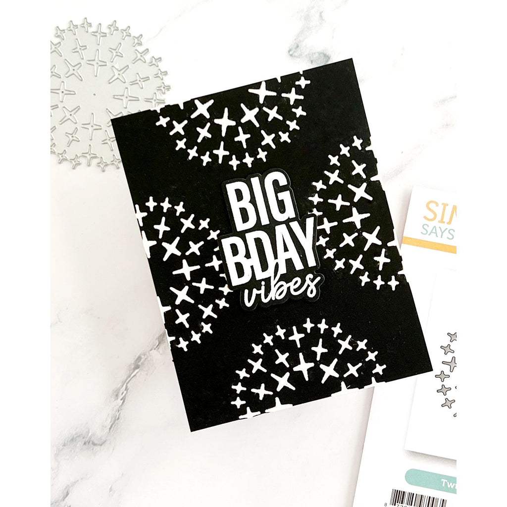 Simon Says Stamp Twinkle Burst Wafer Dies s1106 DieCember Birthday Card