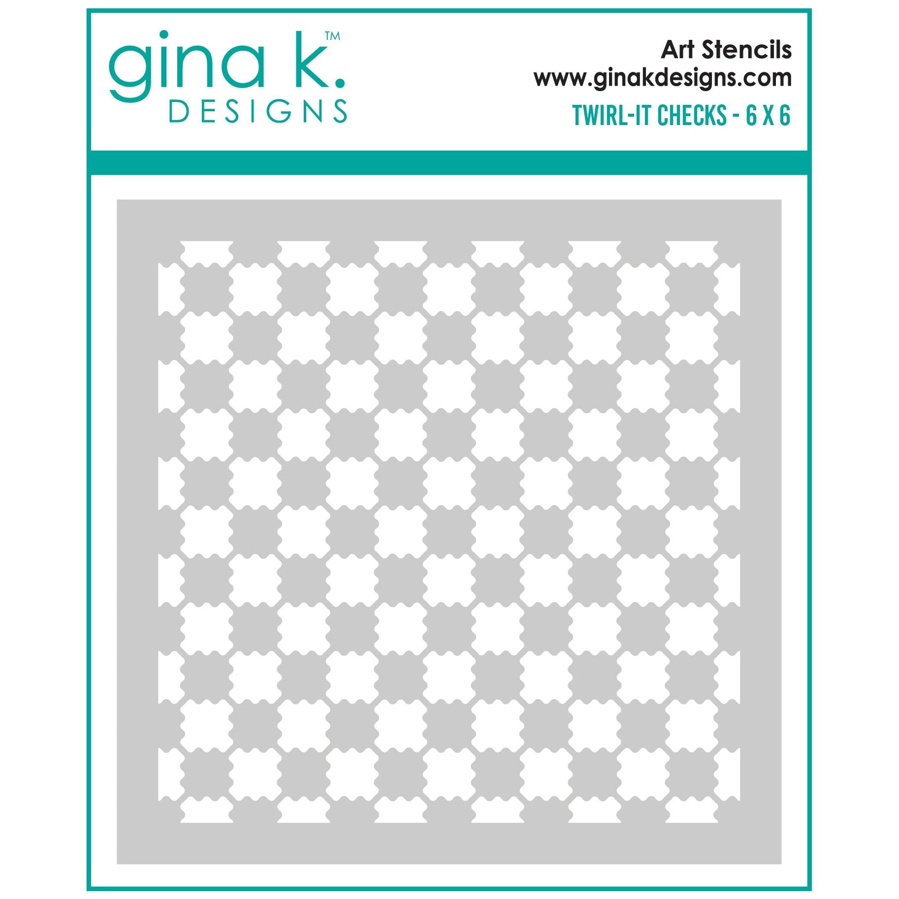 Gina K Designs Twirl-It Checks Stencil gkdst80