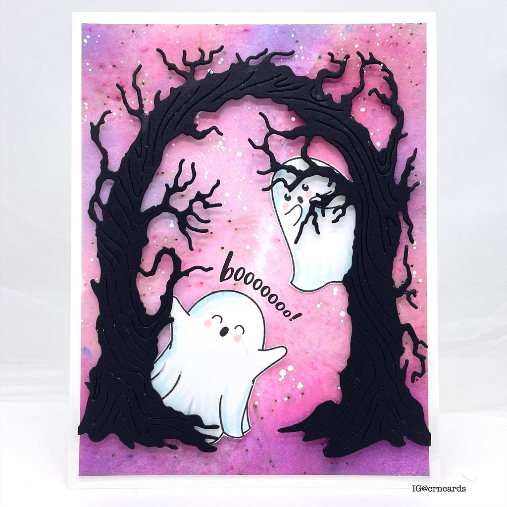 Simon Says Stamp Twisted Tree Arch Wafer Dies s1061 STAMPtember Halloween Card