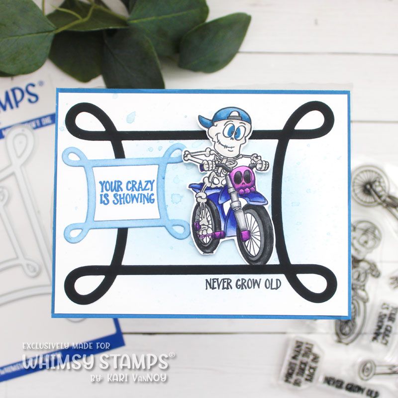 Whimsy Stamps Never Grow Old Clear Stamps dp1127 motorbike