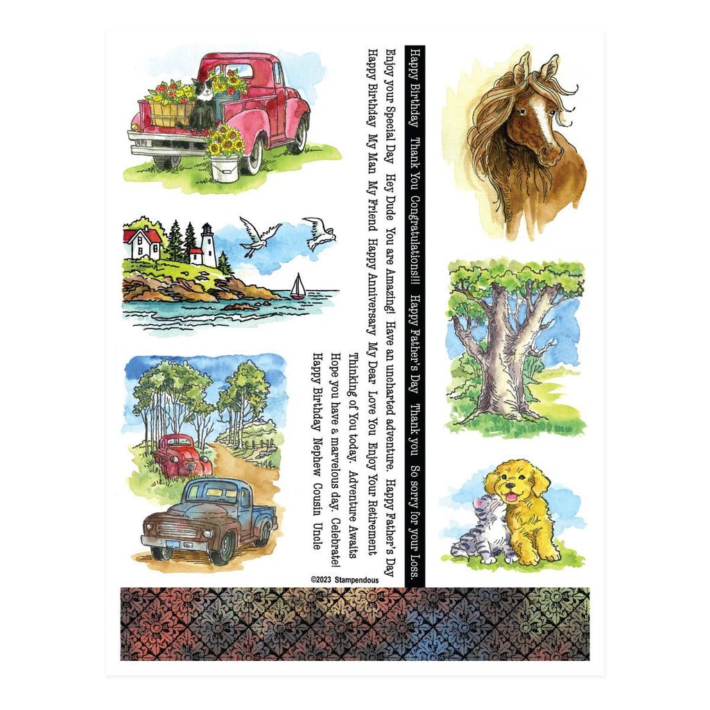 QC-005 Stampendous Great Outdoors Quick Cards Horse