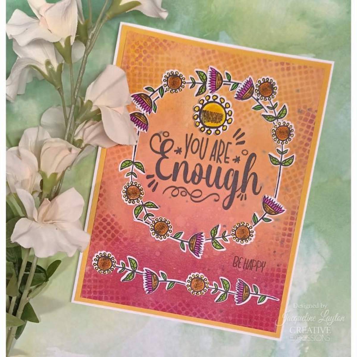 Creative Expressions Designer Boutique Enough Clear Stamps umsdb158 you are enough card
