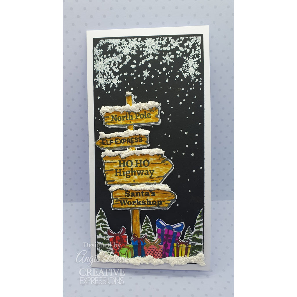 Creative Expressions Festive Trail Cling Stamp umsdb168 north pole card