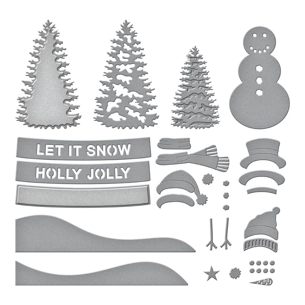 s4-1324 Spellbinders Snowman Scene Etched Dies