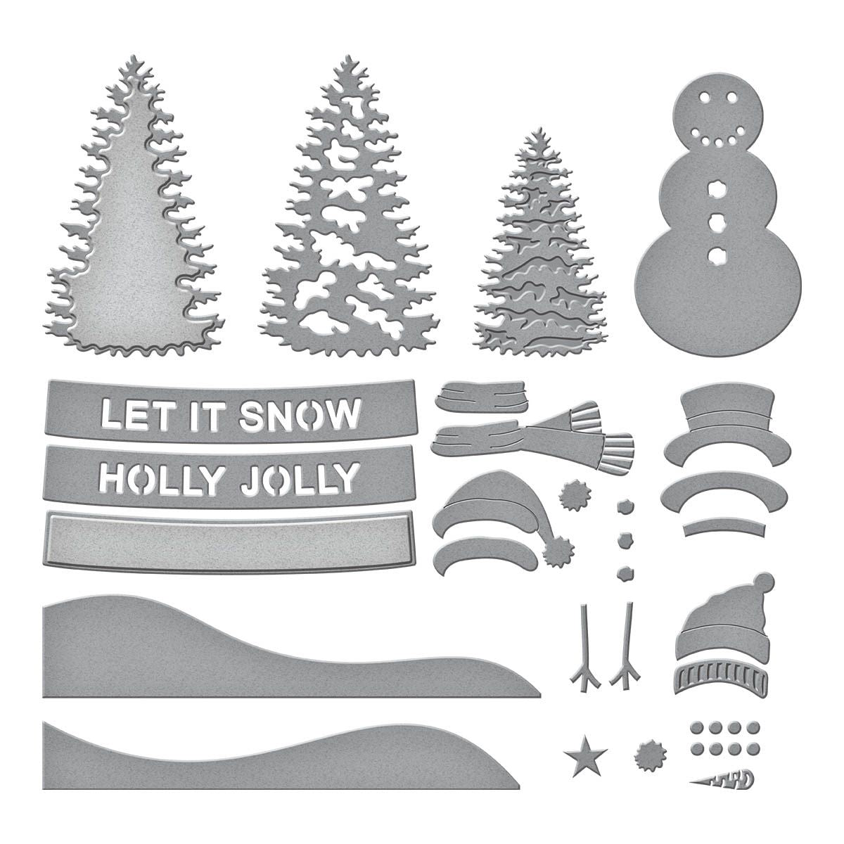s4-1324 Spellbinders Snowman Scene Etched Dies