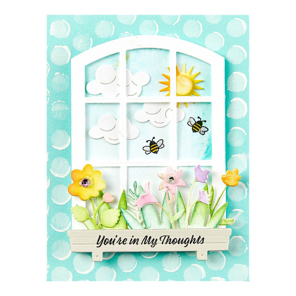 stp-222 Spellbinders Sending Sunshine Sentiments Clear Stamps bumble bees