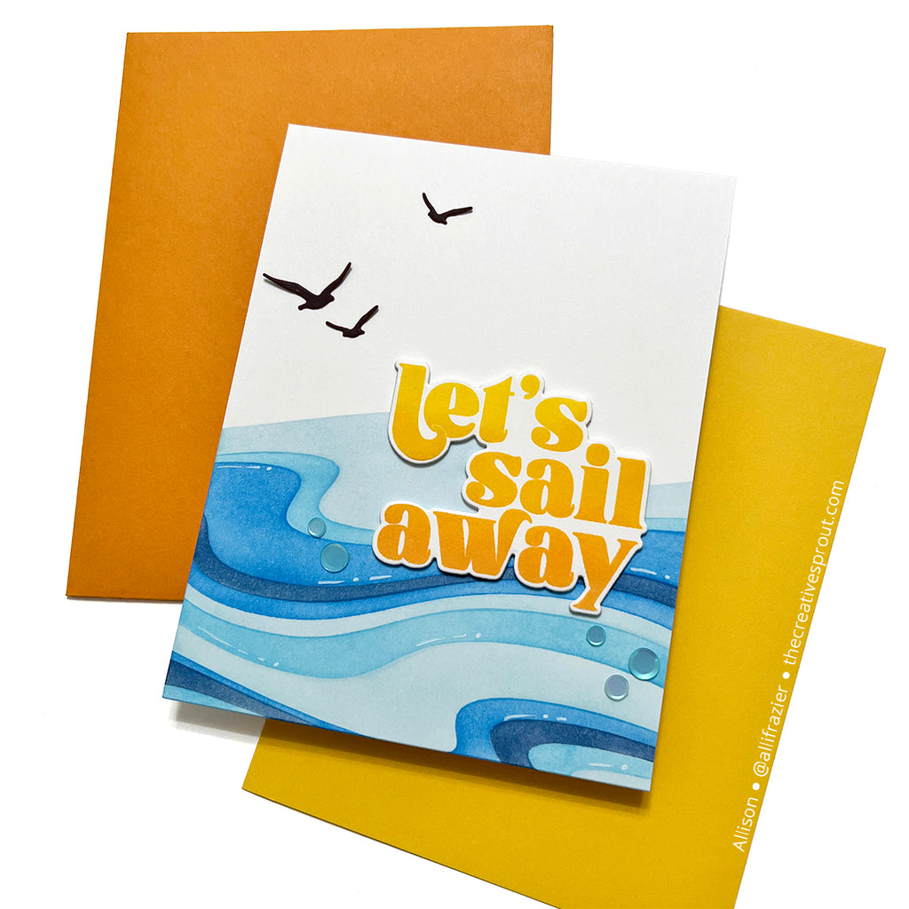 Simon Says Stamp Set of 4 Stencils Under Water 1093st Friend Like You Sail Away Card | color-code:ALT02