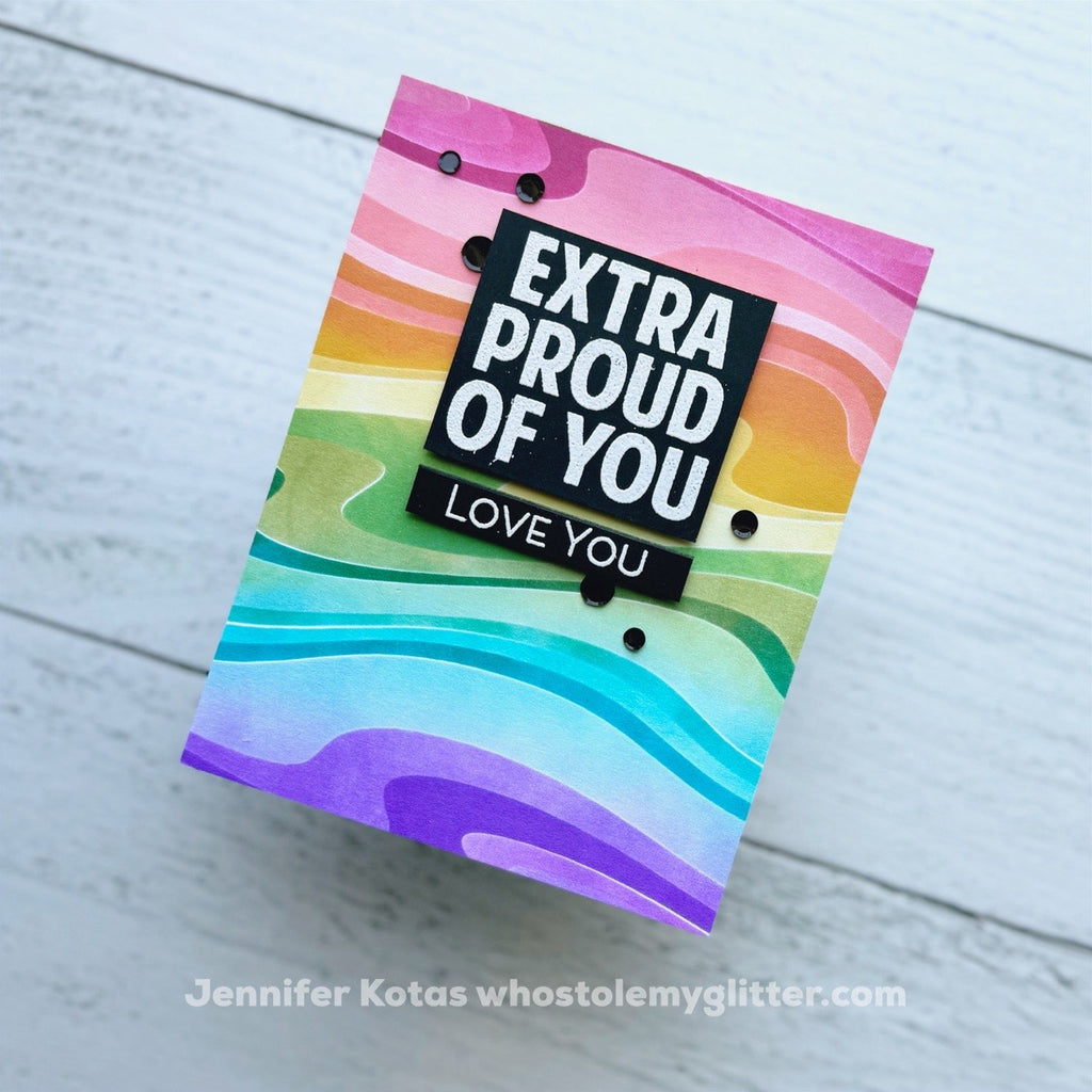 Simon Says Stamp Set of 4 Stencils Under Water 1093st Friend Like You Love You Card
