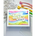 Simon Says Stamp Set of 4 Stencils Under Water 1093st Friend Like You Good Vibes Card