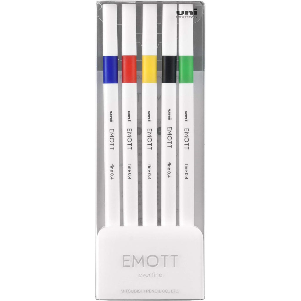 Uni Emott Fineliner Marker Pen 0.4mm 5 Color Set 1 ux24828