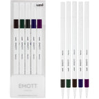 Uni Emott Fineliner Marker Pen 0.4mm 5 Color Set 3 ux24830