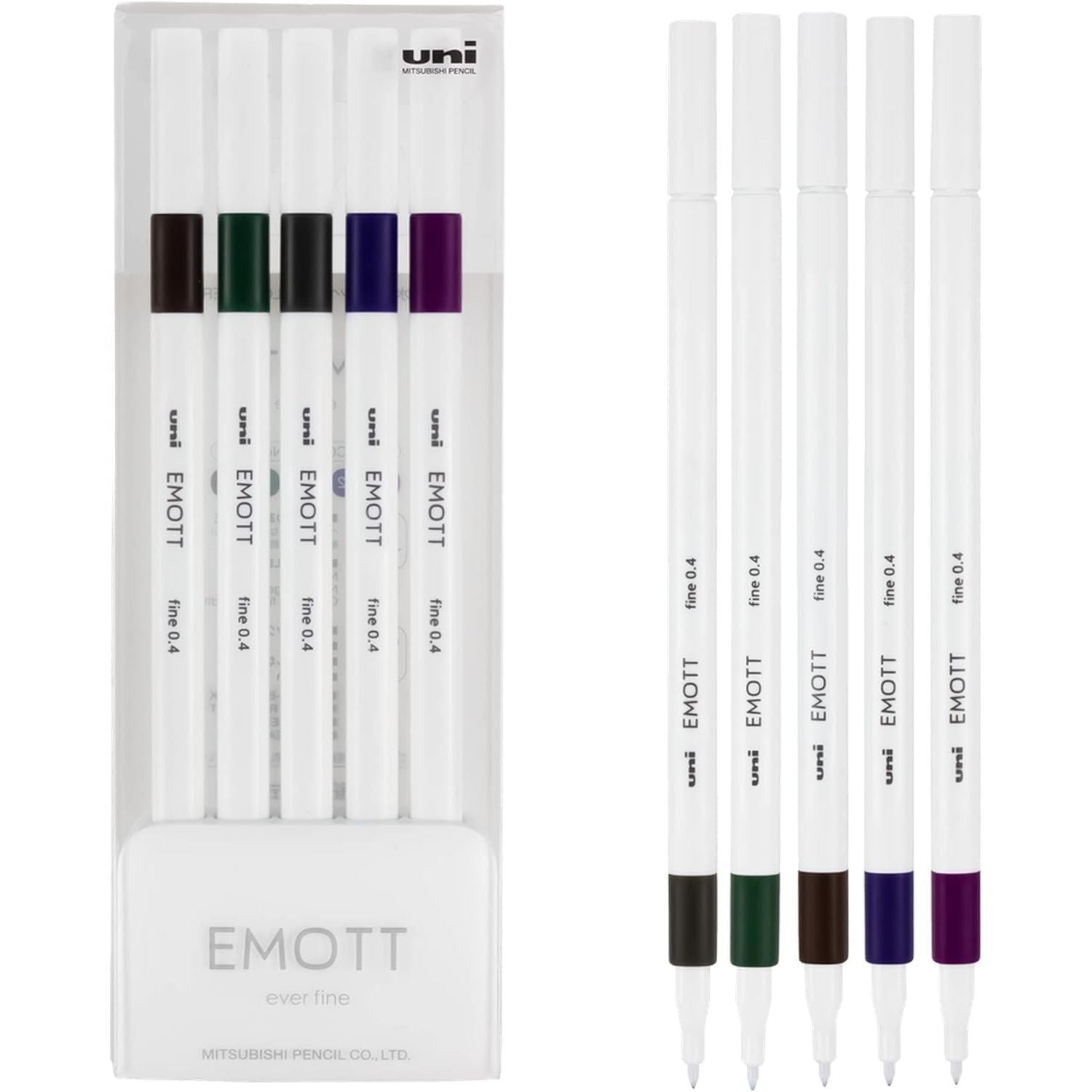 Uni Emott Fineliner Marker Pen 0.4mm 5 Color Set 3 ux24830