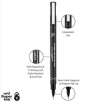 Uni Pin Fine Line 0.8mm Graphic Pen ubpin08200black features