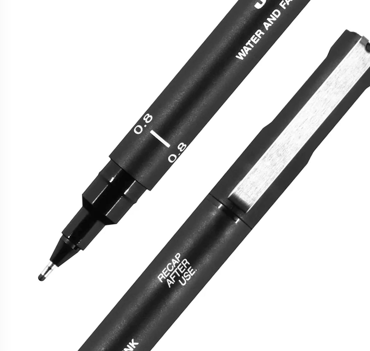 Uni Pin Fine Line 0.8mm Graphic Pen ubpin08200black nib detail