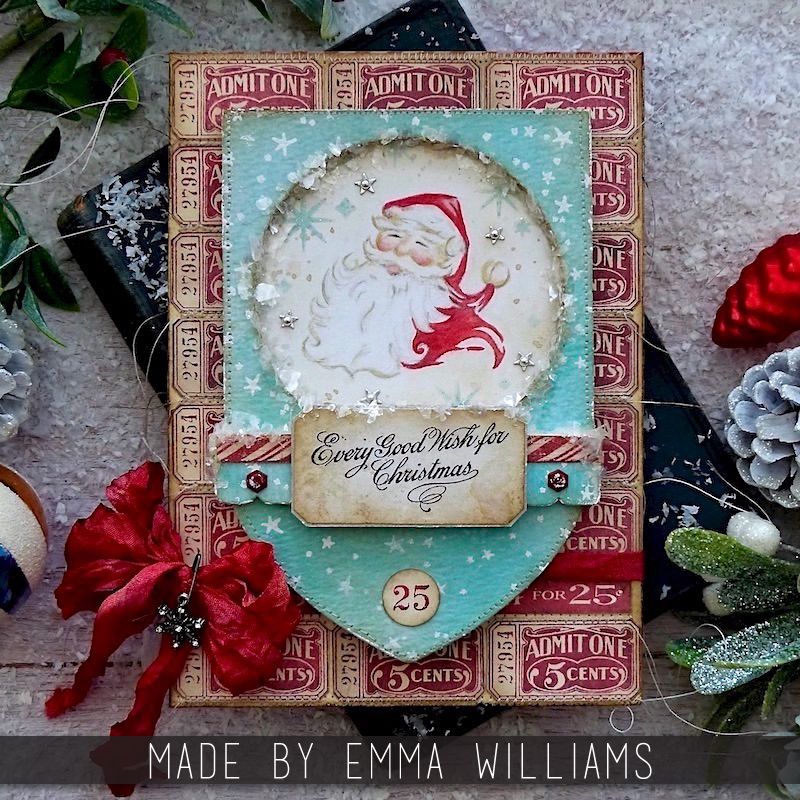 Tim Holtz Cling Rubber Stamps Jolly Holiday cms474 santa claus