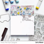Pretty Pink Posh Utility Vehicles Clear Stamp and Die Set sending smiles