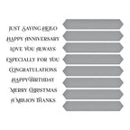 bp-091 Spellbinders Fancy Sentiment Strips Press Plate and Etched Die Set