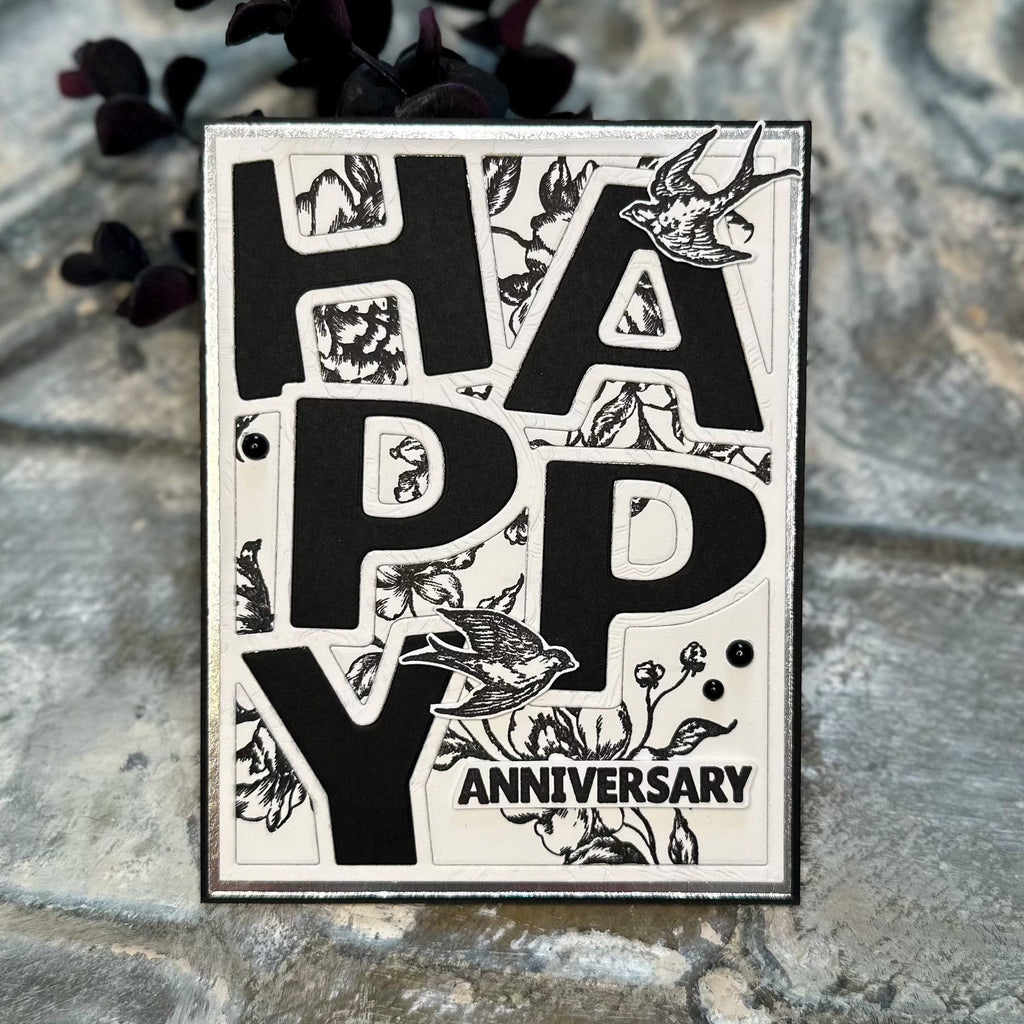 Simon Says Stamp Vintage Blooms Wafer Dies 8009sdc Moments in Time Anniversary Card