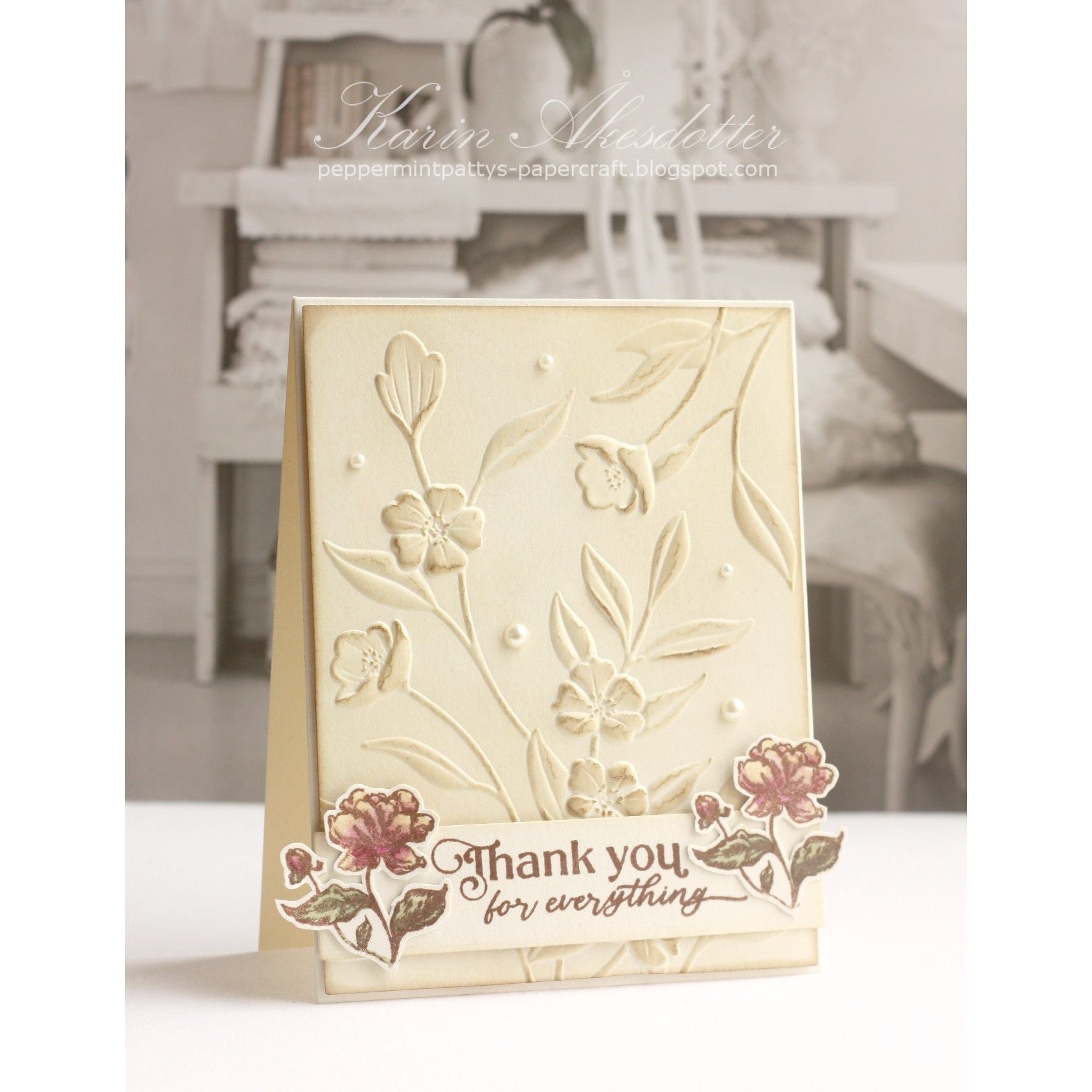 Simon Says Stamp Vintage Blooms Wafer Dies 8009sdc Moments in Time Thank You Card | color-code:ALT05