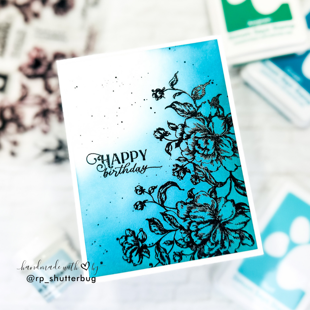 Simon Says Clear Stamps Vintage Blooms 2196ssc Moments in Time Birthday Card