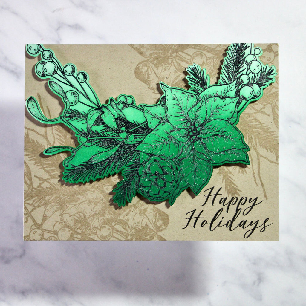 Simon Says Stamps and Dies Vintage Holiday Swag set871vh Sweet Wishes Christmas Card