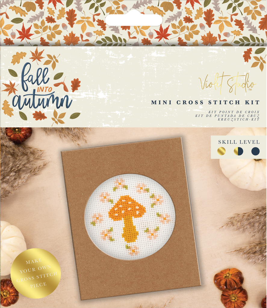 Crafter's Companion Fall Into Autumn Mini Cross Stitch Kit vs-fll-atm-013 mushroom